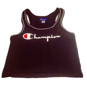 CHAMPION "Everyday" Crop Tank Top Women's Size Medium Black, White Red, EUC